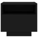 2 db fekete éjjeliszekrény LED-világítással 40 x 39 x 37 cm