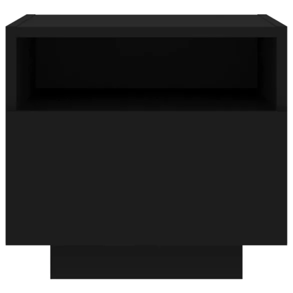 2 db fekete éjjeliszekrény LED-világítással 40 x 39 x 37 cm
