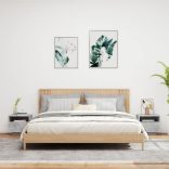 2 db betonszürke éjjeliszekrény LED-világítással 40x39x37 cm