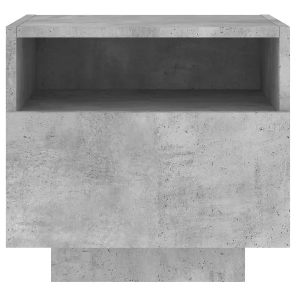 2 db betonszürke éjjeliszekrény LED-világítással 40x39x37 cm