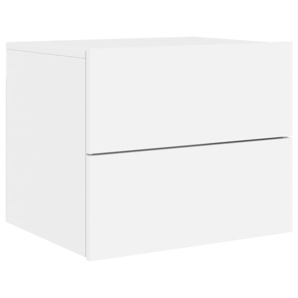 2 db fehér falra szerelhető éjjeliszekrény LED-világítással