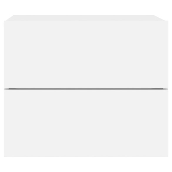 2 db fehér falra szerelhető éjjeliszekrény LED-világítással