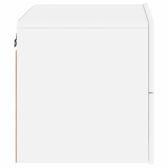 2 db fehér falra szerelhető éjjeliszekrény LED-világítással