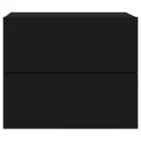 fekete falra szerelhető éjjeliszekrény LED-világítással