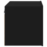 fekete falra szerelhető éjjeliszekrény LED-világítással