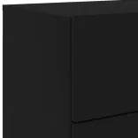 fekete falra szerelhető éjjeliszekrény LED-világítással