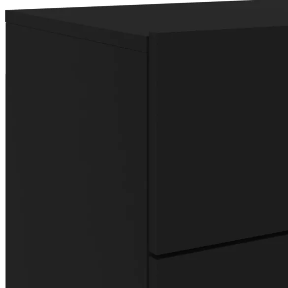 fekete falra szerelhető éjjeliszekrény LED-világítással