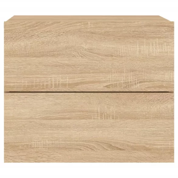 sonoma tölgy színű fali éjjeliszekrény LED-világítással