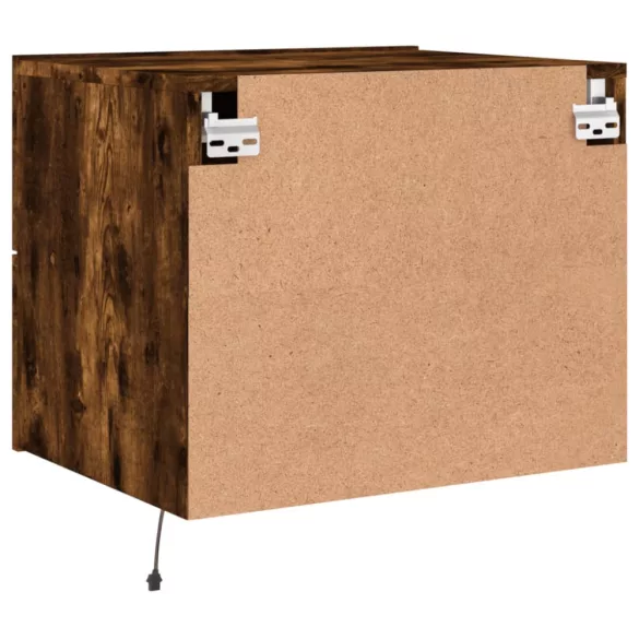 füstös sonoma színű fali éjjeliszekrény LED-világítással