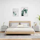 2 db szürke sonoma színű fali éjjeliszekrény LED-világítással