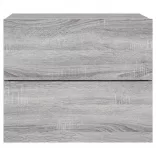 2 db szürke sonoma színű fali éjjeliszekrény LED-világítással