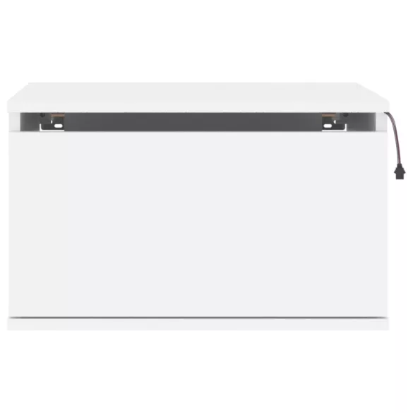 2 db fehér falra szerelhető éjjeliszekrény LED-világítással