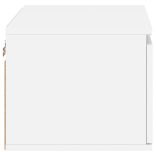 2 db fehér falra szerelhető éjjeliszekrény LED-világítással