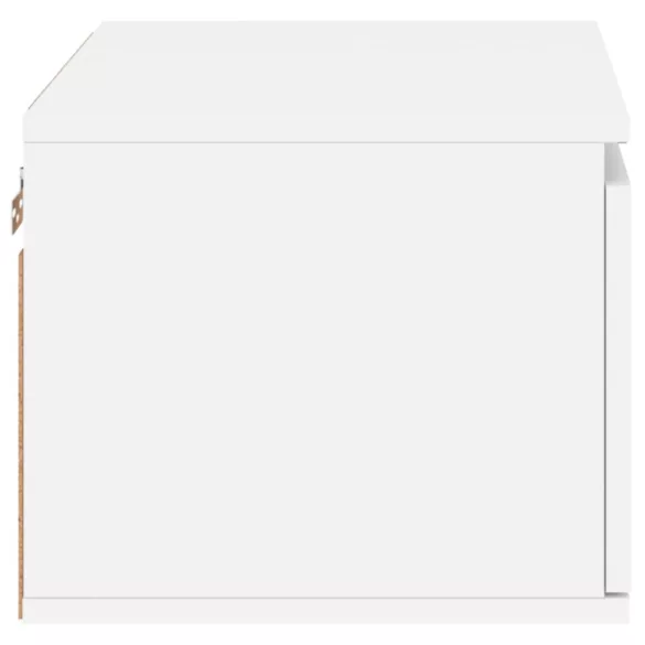 2 db fehér falra szerelhető éjjeliszekrény LED-világítással