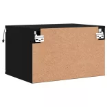 2 db fekete falra szerelhető éjjeliszekrény LED-világítással