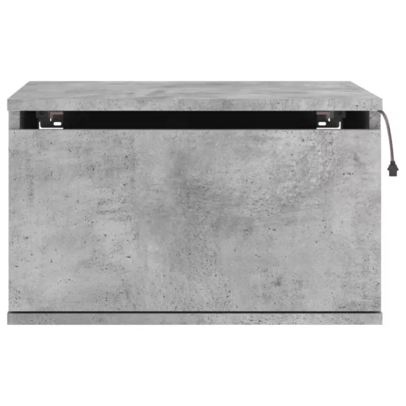 betonszürke falra szerelhető éjjeliszekrény LED-világítással