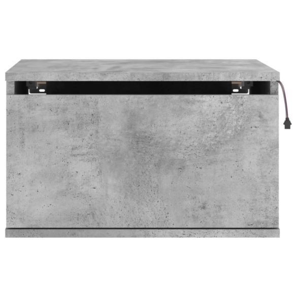 2 db betonszürke fali éjjeliszekrény LED-világítással