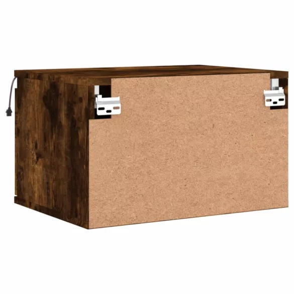 füstös sonoma színű fali éjjeliszekrény LED-világítással