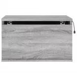 2 db szürke sonoma színű fali éjjeliszekrény LED-világítással