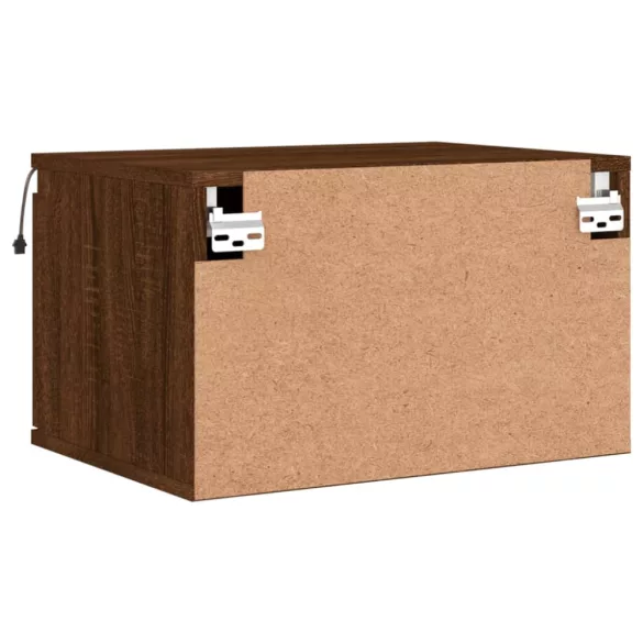 barna tölgy színű fali éjjeliszekrény LED-világítással