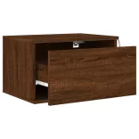 2 db barna tölgy színű éjjeliszekrény LED-világítással