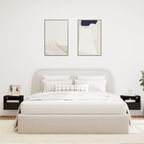 2 db fekete szerelt fa fali TV-szekrény 40 x 30 x 30 cm