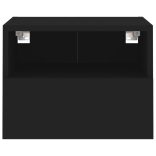 2 db fekete szerelt fa fali TV-szekrény 40 x 30 x 30 cm