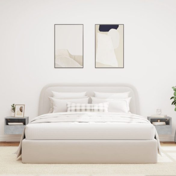 2 db betonszürke szerelt fa fali TV-szekrény 40 x 30 x 30 cm