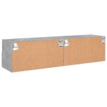 2 db betonszürke szerelt fa fali TV-szekrény 60x30x30 cm