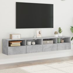   2 db betonszürke szerelt fa fali TV-szekrény 80 x 30 x 30 cm