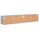2 db betonszürke szerelt fa fali TV-szekrény 80 x 30 x 30 cm