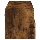 füstös tölgy színű szerelt fa fali TV-szekrény 80 x 30 x 30 cm