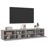2 db szürke sonoma szerelt fa fali TV-szekrény 80 x 30 x 30 cm