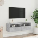 betonszürke szerelt fa fali TV-szekrény 100 x 30 x 30 cm
