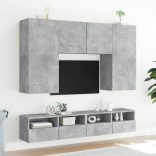 2 db betonszürke szerelt fa fali TV-szekrény 100x30x30 cm