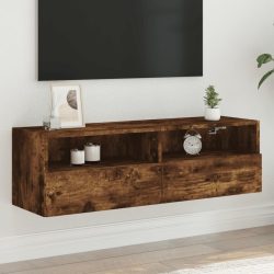   füstös tölgy színű szerelt fa fali TV-szekrény 100 x 30 x 30 cm