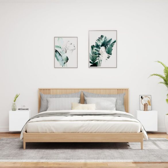 2 db fehér szerelt fa fali TV-szekrény 40,5 x 30 x 40 cm