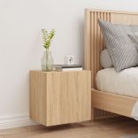 sonoma tölgy színű szerelt fa fali TV-szekrény 40,5x30x40 cm