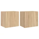 2 db sonoma tölgy szerelt fa fali TV-szekrény 40,5 x 30 x 40 cm