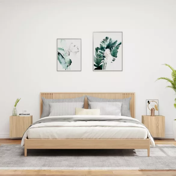 2 db sonoma tölgy szerelt fa fali TV-szekrény 40,5 x 30 x 40 cm