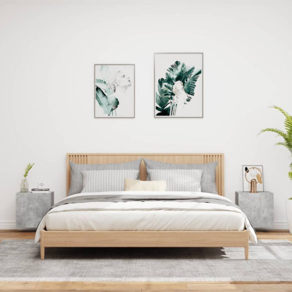 2 db betonszürke szerelt fa fali TV-szekrény 40,5 x 30 x 40 cm