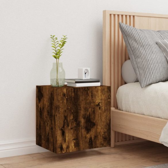 füstös tölgy színű szerelt fa fali TV-szekrény 40,5x30x40 cm