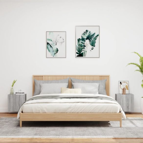 2 db szürke sonoma szerelt fa fali TV-szekrény 40,5x30x40 cm