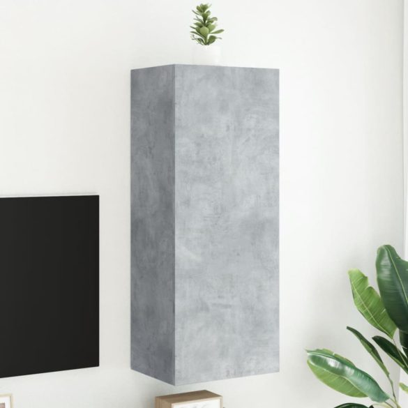 betonszürke szerelt fa fali TV-szekrény 40,5 x 30 x 102 cm