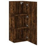 füstös tölgy színű szerelt fa fali TV-szekrény 40,5x30x102 cm