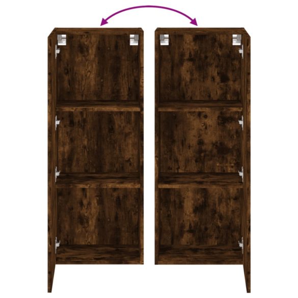 füstös tölgy színű szerelt fa fali TV-szekrény 40,5x30x102 cm