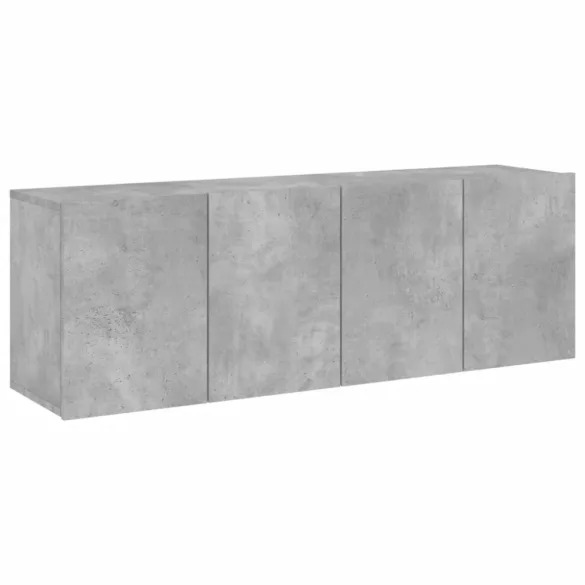 2 db betonszürke falra szerelhető TV-szekrény 60 x 30 x 41 cm