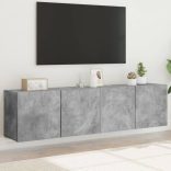 2 db betonszürke falra szerelhető TV-szekrény 80 x 30 x 41 cm
