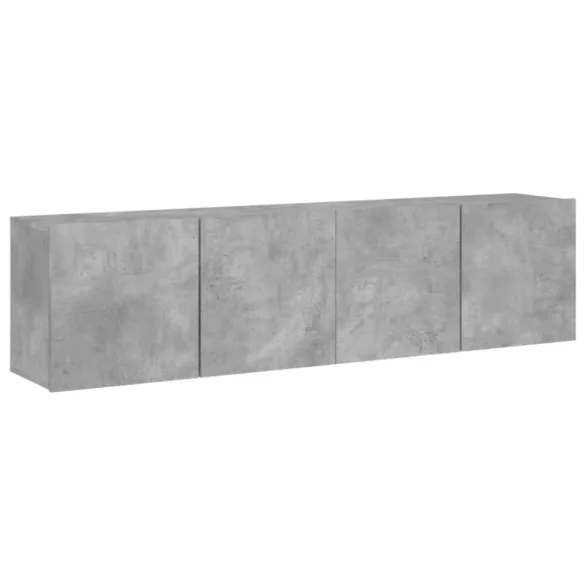 2 db betonszürke falra szerelhető TV-szekrény 80 x 30 x 41 cm