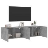 2 db betonszürke falra szerelhető TV-szekrény 80 x 30 x 41 cm